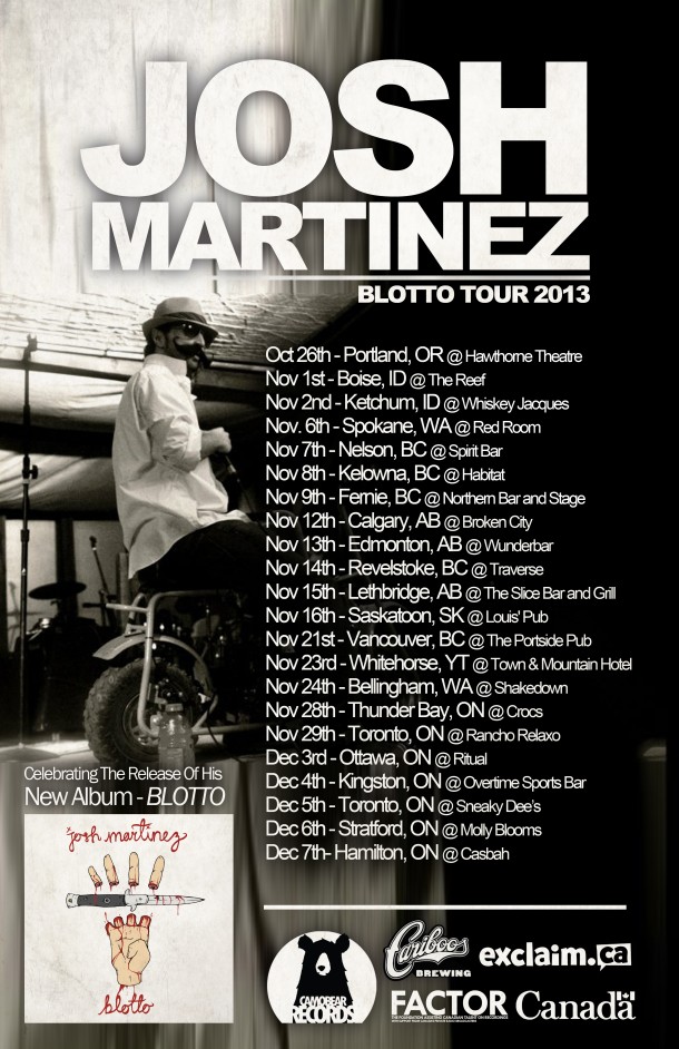 Josh Martinez Announces “Blotto” Release Tour